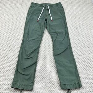 Topo Designs Dirt Pant Classic Mens M Green Distressed Canvas Pull on Drawstring